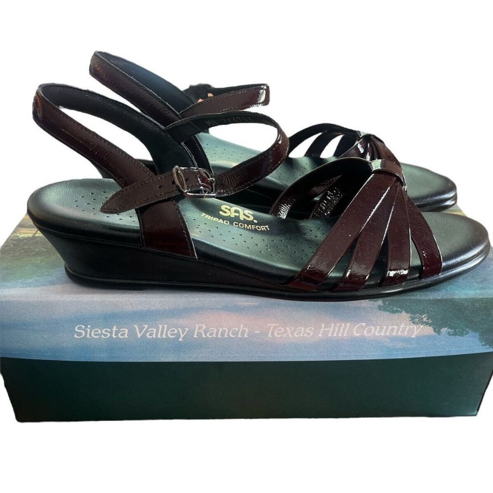 New SAS Women's Strippy P Wine Sandals Shoes 2134-010 Size 9.5 M